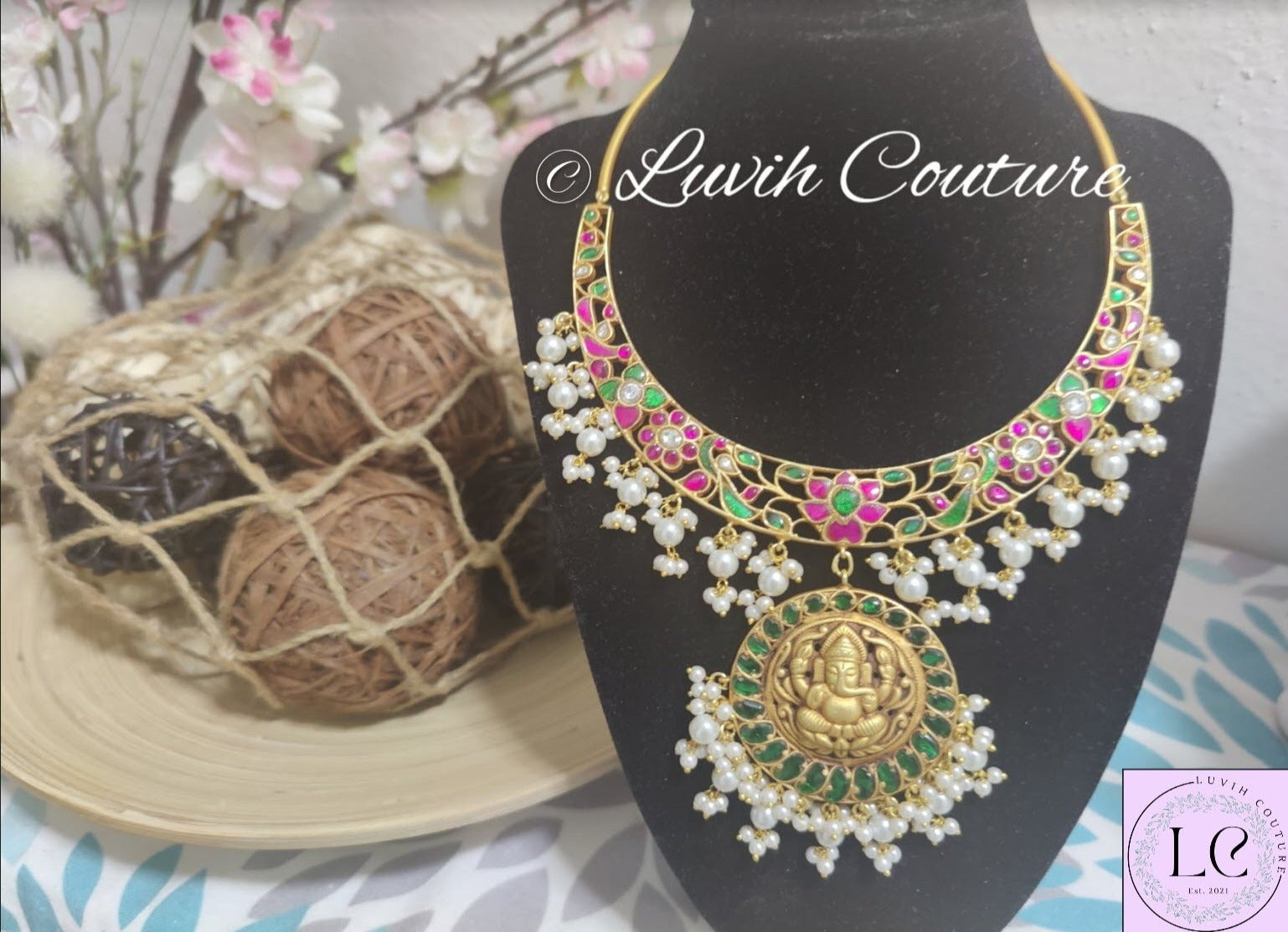 Kanti Necklace Ganesh design  women's necklace Luvih Couture