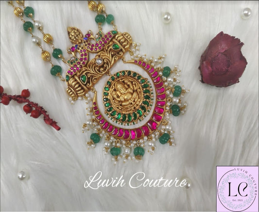 Jadau Kundan Ganesh Locket with necklace, Luvih Couture