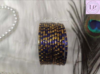 Glass Bangles - Dark Blue - Traditional Bangles, Luvih Couture