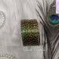 Glass Bangles- Dark Green- Traditional Design, Luvih Couture