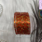 Glass Bangles- Orange- Traditional Design, Luvih Couture