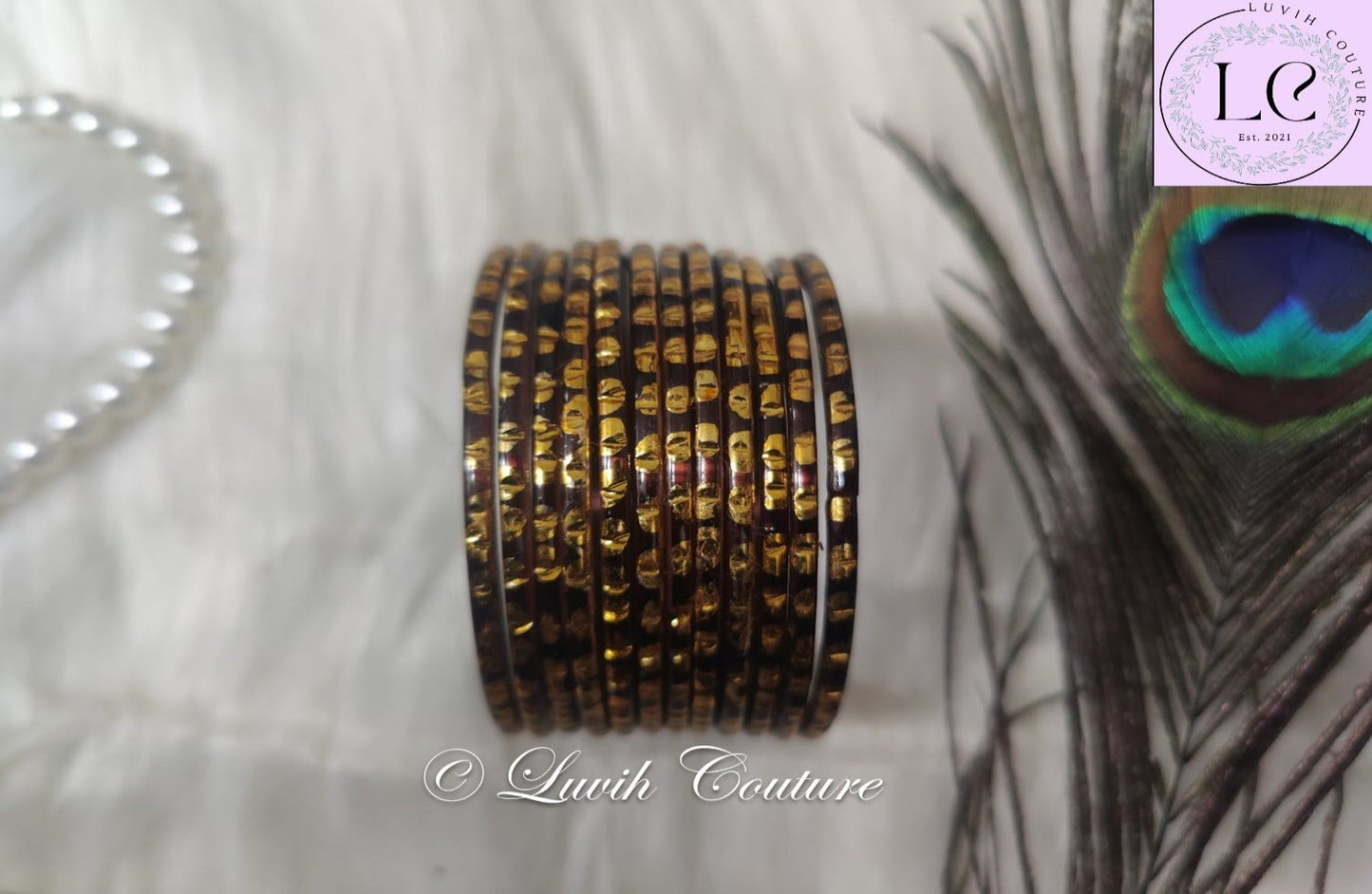 Glass Bangles- Brown- Traditional Bangles, Luvih Couture