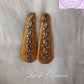Gold Silk thread Hair Clips Rhombus and dot shape for kids, toddlers, girls, Luvih Couture