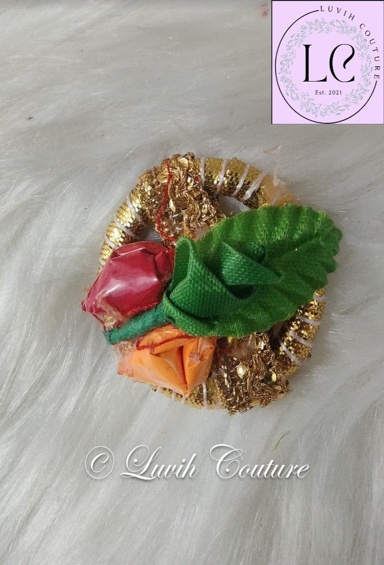 Gold Round Pasupu Kumkum / Haldi Kumkum, Luvih Couture