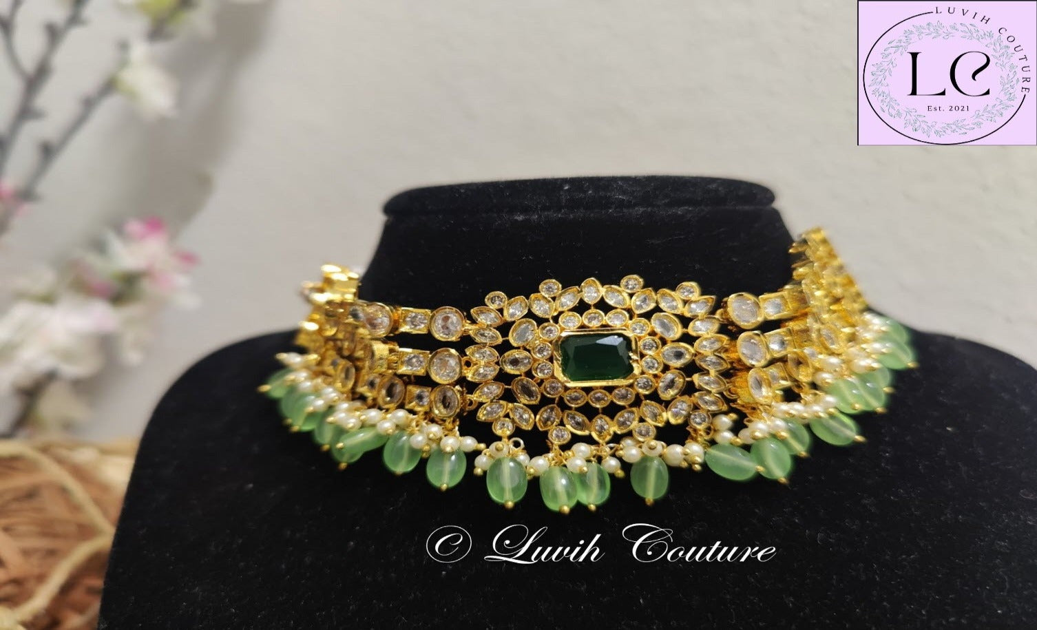 Grand Polki Necklace Imitation Jewelry Imitation Necklace for Kids and Women, Luvih Couture