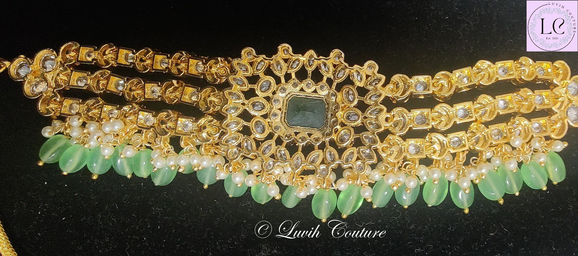 Grand Polki Necklace Back side Imitation Jewelry Imitation Necklace for kids or women, Luvih Couture