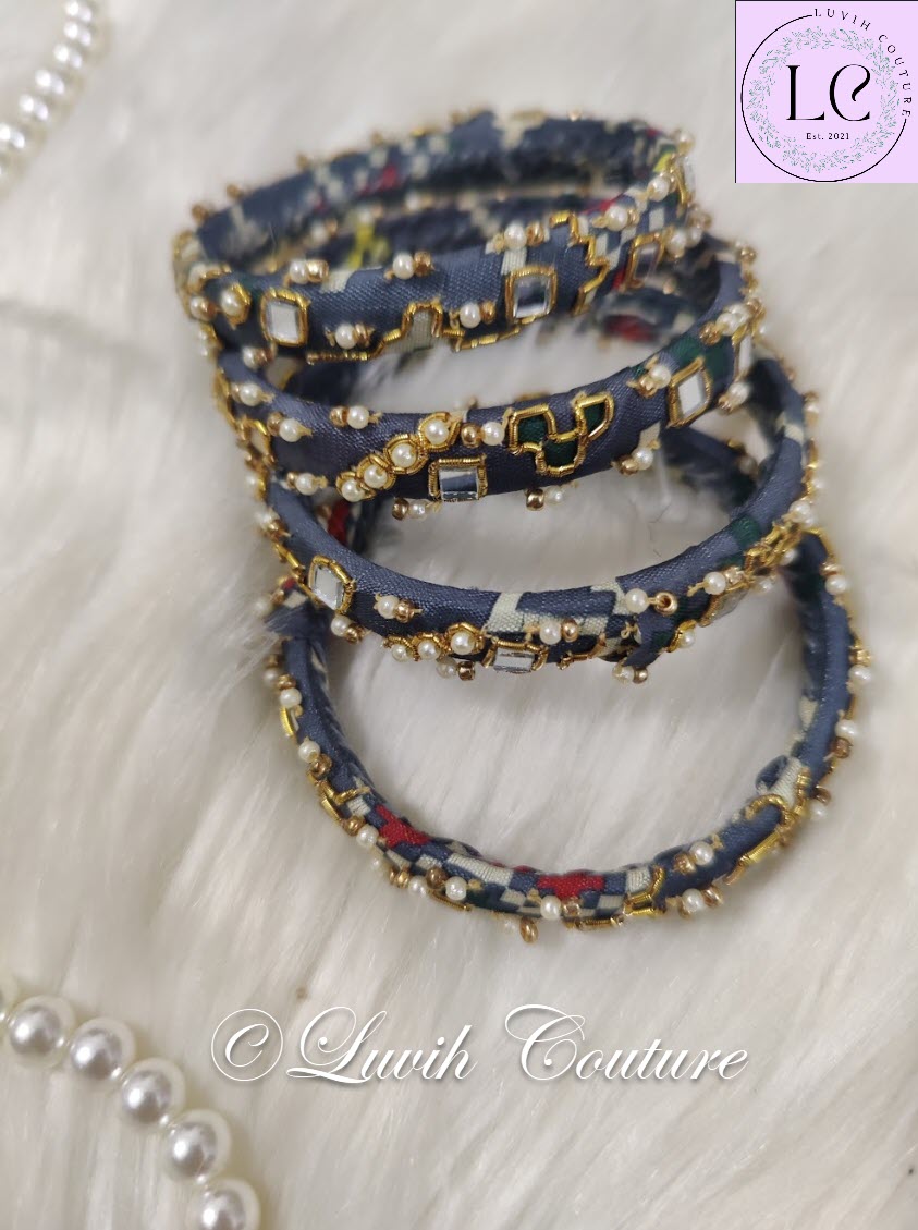 Maggam work bangles or Raw silk bangles Handloom Patola Thin bangles for Women