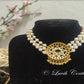 Green color, Necklace ,Polki , Back side, Imitation necklace, imitation Jewelry, Imitation necklaces, Luvih Couture