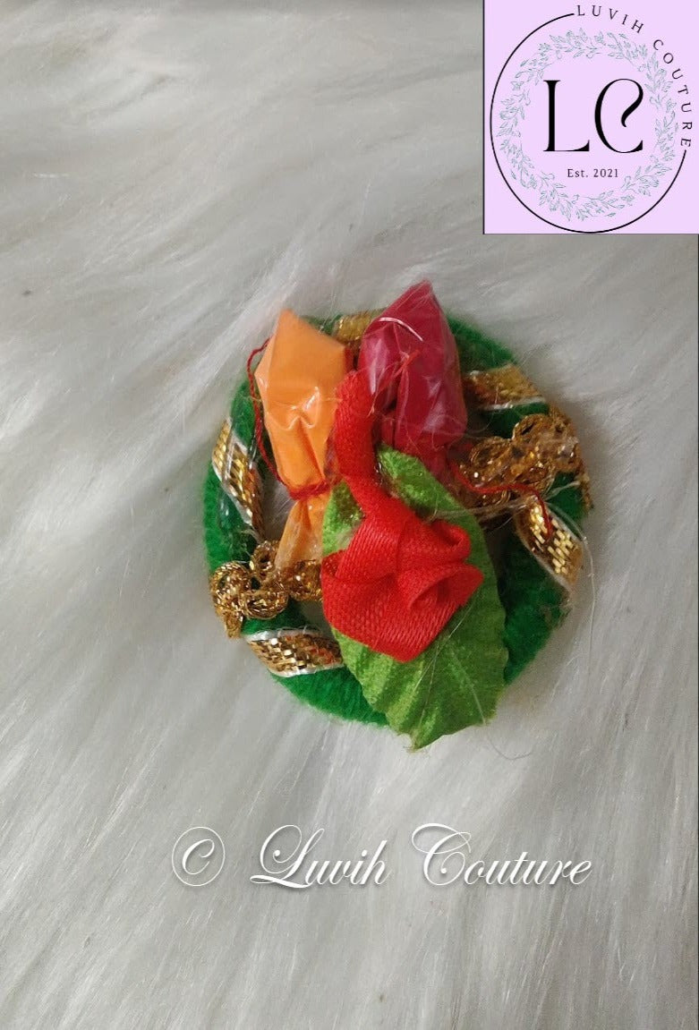 Green Round Pasupu Kumkum/ Haldi Kumkum, Luvih Couture