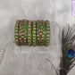 Heart Parrot Green Silk thread Bangles for Kids, Girls, Teens, Women
