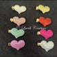 Designer heart hair clips all colors, Luvih Couture