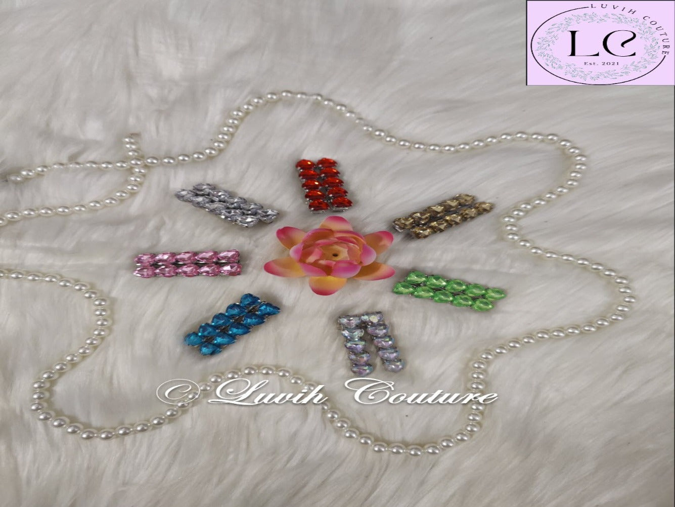 All Colors Heart Hair Clips, Luvih Couture
