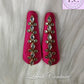 Hot Pink Silk thread Hair Clips Rhombus and dot shape for kids, toddlers, girls, Luvih Couture