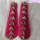 Hot Pink Silk Thread Hair Clips Triangle Design for  kids, Luvih Couture