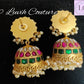 Jadau Kundan Lotus Earrings Back Side, Luvih Couture