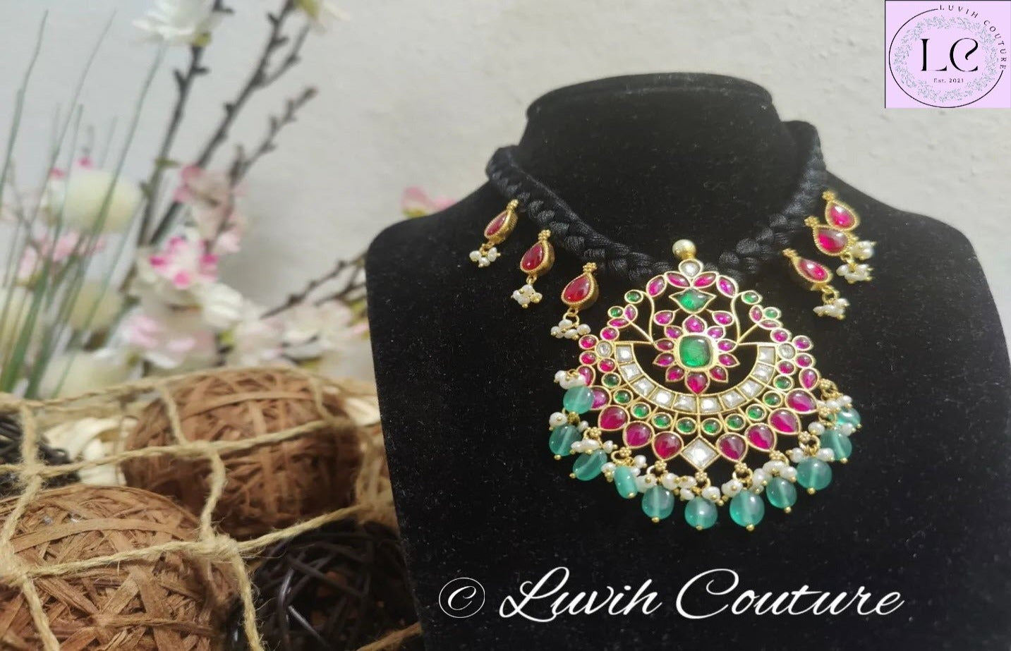 Jadau Kundan Floral Mangalsutra for women, Luvih Couture