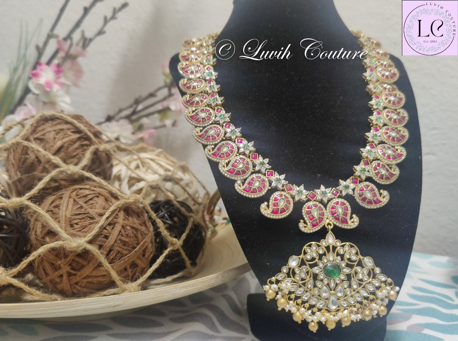 Jadau Kundan Mango Necklace or Floral Mango Mala or Mango Haram  for girls, Teens, Women