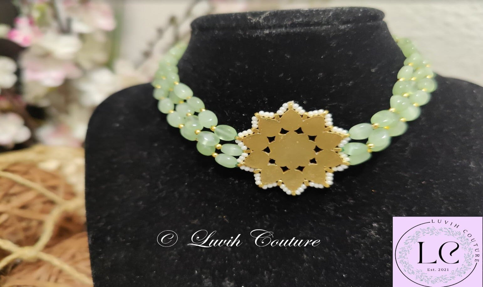 Jadau Kundan Floral Necklace Back Side, Imitation Necklace, Imitation Jewelery, Indian Jewelry, Luvih Couture