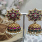 Jadau Kundan Earrings Oversized Floral and Peacock Nakshi Earrings For Girls, Teens ,Women, Luvih Couture