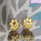 Jadau Kundan Earrings Oversized Floral and Peacock Nakshi Earrings Back Side For Girls, Teens ,Women, Luvih Couture