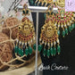 Jadau Kundan Lakshmi Elephant Earrings for kids and Women , JAdau kundan Earrings, Luvih Couture