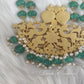 Jadau Kundan Mango Peacock Floral Mala or Haram or Necklace  Pendant Closeup Back sidefor girls, teens, women