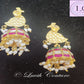 Jadau Kundan Peacock Jhumkas Back side for girls, Teens, Women