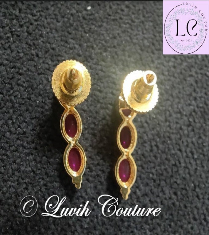 ruby/kemp earrings back side kemp necklace set kemp jewelry, Luvih Couture