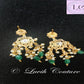 Polki Earrings Back side with Pink and Green Stones for Women, Luvih Couture