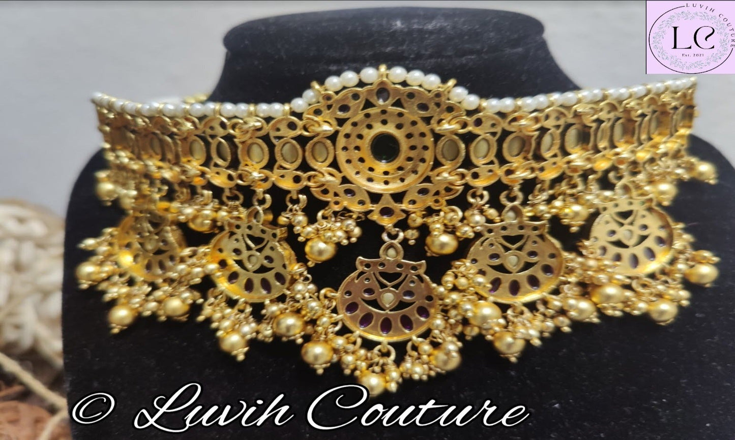 Kemp Floral Necklace Back Side , Kemp Necklaces, Women's Necklaces, Necklaces, Imitation Necklaces, Imitation Jewelry, Gold Replica, Luvih Couture