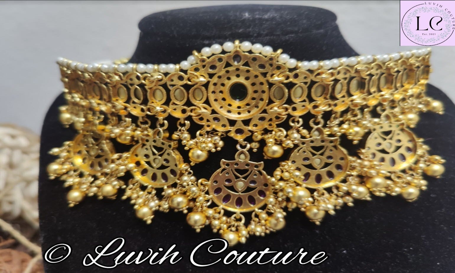 Kemp Floral Necklace Back Side , Kemp Necklaces, Women's Necklaces, Necklaces, Imitation Necklaces, Imitation Jewelry, Gold Replica, Luvih Couture