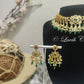 Polki Necklace Set with Pink and Green Stones for Women, Luvih Couture
