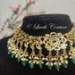 Polki Necklace  Back side with Pink and Green Stones for Women, Luvih Couture