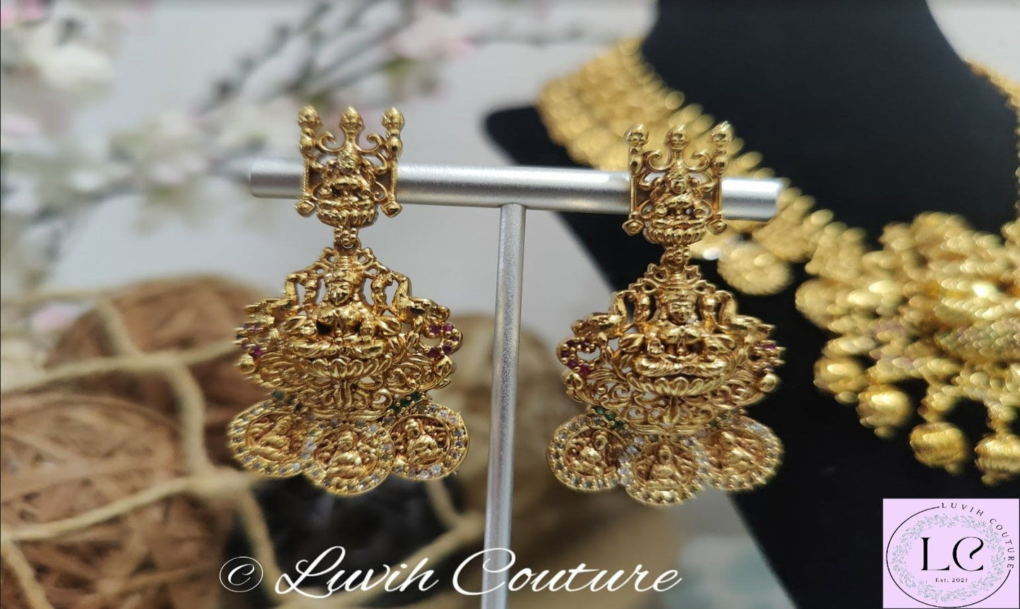 Lakshmi Kasu Earrings , Women's Earrings, Earrings, Imitation Earrings, Imitation Jewelry, Luvih Couture
