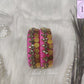 Light Pink Silk Thread Bangles Lakshmi Kasu Design For Kids and Women, Luvih Couture