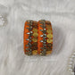 Orange Silk Thread Bangles Lakshmi Kasu Design For Kids and Women, Luvih Couture