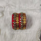Apple Red Silk Thread Bangles Lakshmi Kasu Design For Kids and Women, Luvih Couture