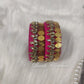 Rani Pink Silk Thread Bangles Lakshmi Kasu Design For Kids and Women, Luvih Couture