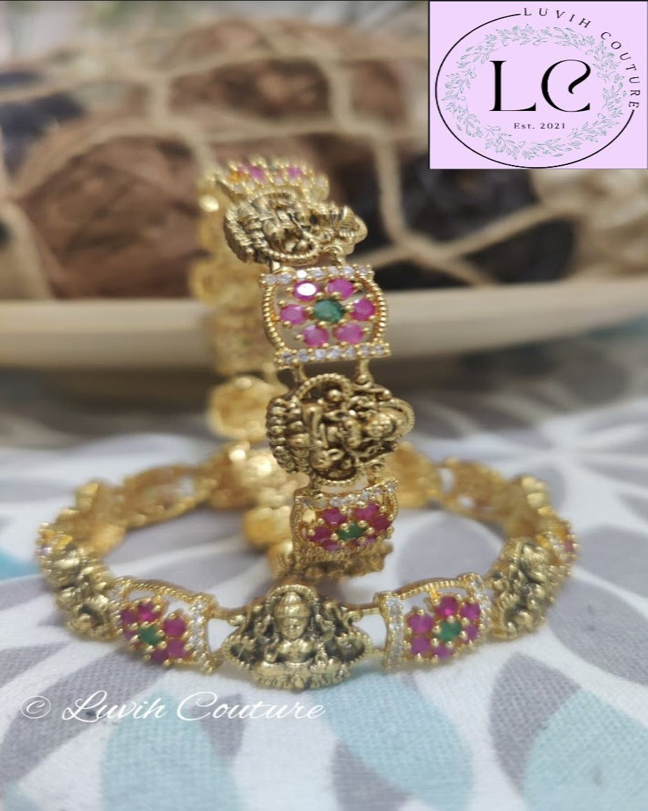 Lakshmi Nakshi bangles Close up view imitation bangles for women Luvih Couture