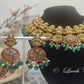 Lakshmi And Peacock Nakshi Necklace Set for Women Bridal wear, Luvih Couture