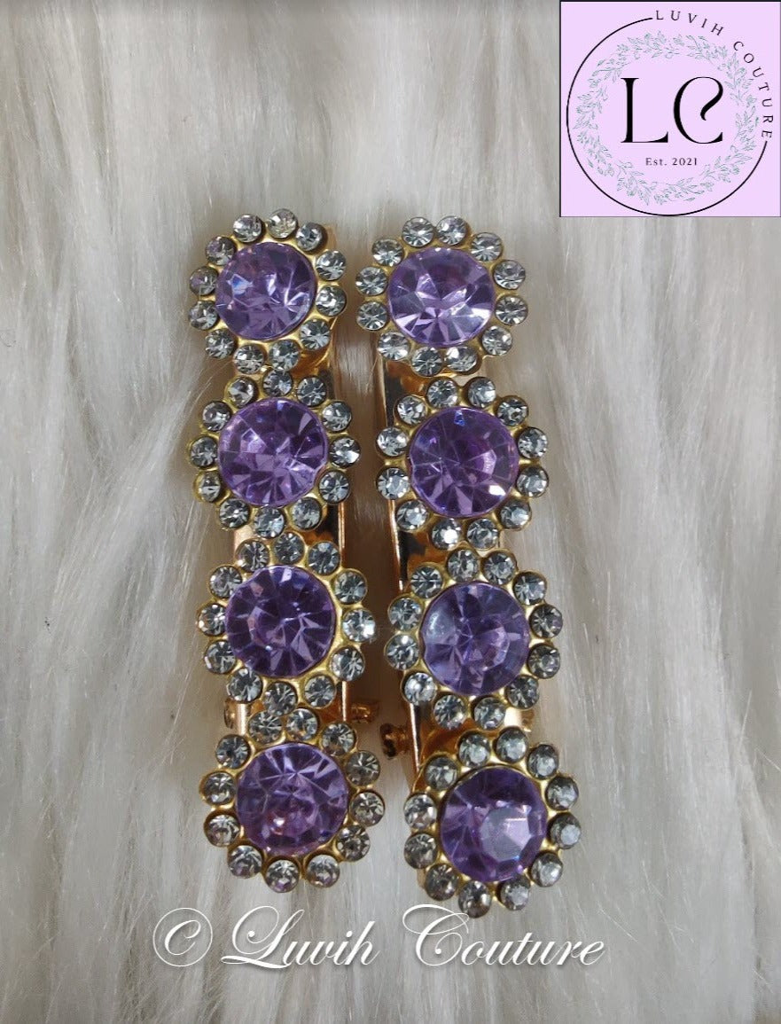 Lavender Flower Hair Clips Luvih Couture