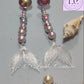 Mermaid Designer Earrings Light Pink Color Luvih Couture