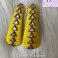 Lemon Yellow Silk Thread Hair Clips Triangle Design for  kids, Luvih Couture