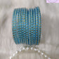Light Blue Glass Bangles Restocked Rund Dots & Sparkles for girls, Teens and Women