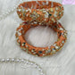 Maggam work bangles Patola Light Orange color, Luvih Couture