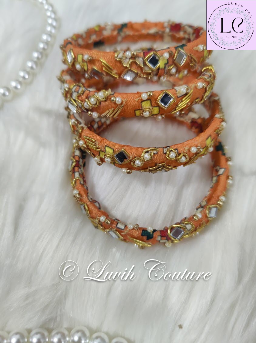 Maggam work bangles or Raw silk bangles Handloom Patola Thin bangles for Women