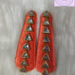 Light Orange  Silk Thread Hair Clips Triangle Design for  kids, Luvih Couture