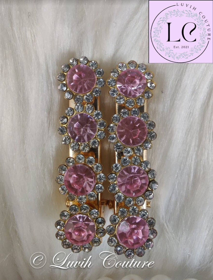 Light Pink Flower Hair Clips Luvih Couture