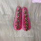 Light Pink Silk thread Hair Clips Rhombus and dot shape for kids, toddlers, girls, Luvih Couture