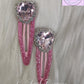 Handmade Sparkle Heart Shape Hair Clips with Pink Crystals, Luvih Couture